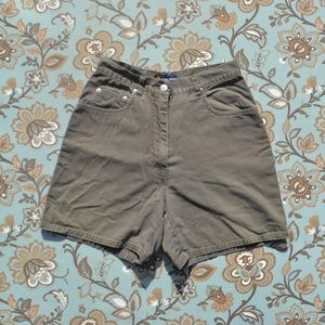 high rise navy green shorts
